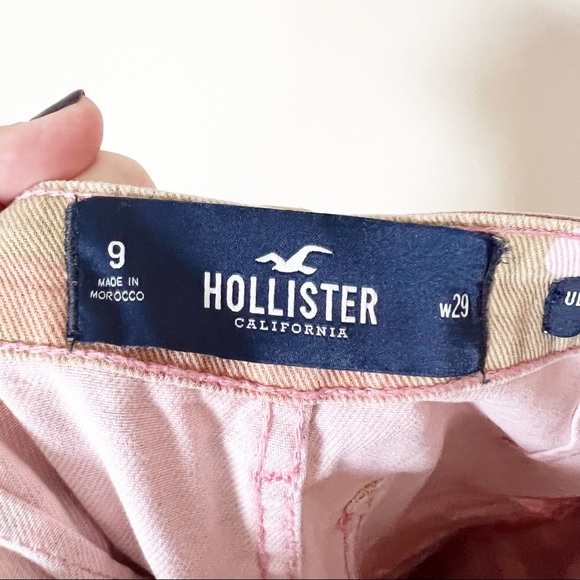 Hollister Ultra High-Rise Cargo Mom Jeans Pink Army Green Camo 9R 29 NWT - Picture 7 of 16
